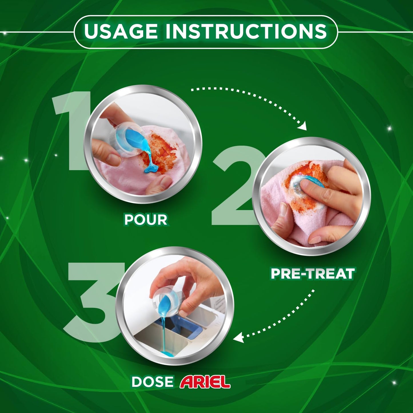 Ariel Liquid Detergent Front Load - Stain Removal In Washing Machine, 1 l Bottel