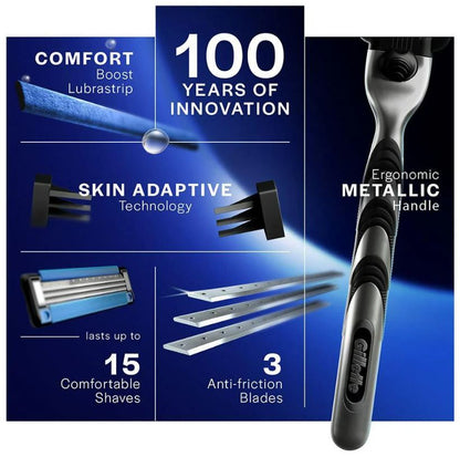 Gillette Mach 3 - Manual Shaving Razor Blades Cartridge, 8 pcs