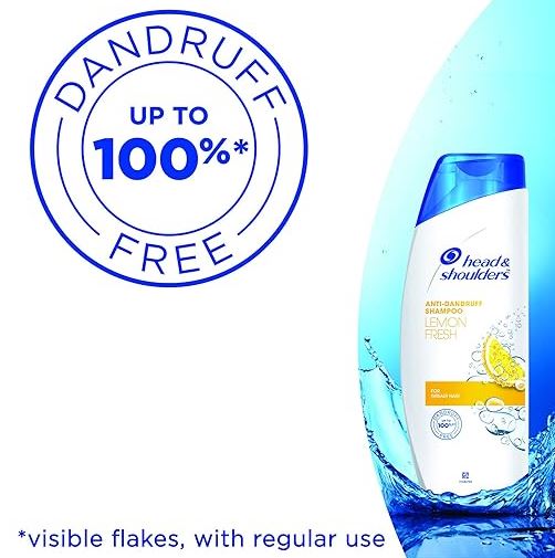 Head & Shoulders Lemon Fresh Anti-Dandruff Shampoo - For Greasy Hair, Upto 100% Dandruff Free, 180 ml