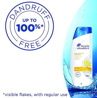 Head & Shoulders Lemon Fresh Anti-Dandruff Shampoo - For Greasy Hair, Upto 100% Dandruff Free, 180 ml