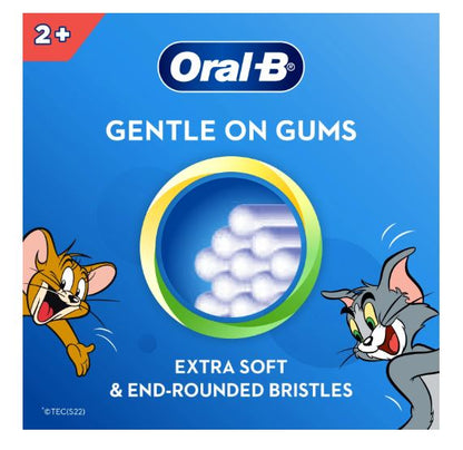 Oral-B Kids Toothbrush - Tom & Jerry, Extra Soft Bristles, Easy To Hold Handle, 2+ Years, 3 pcs
