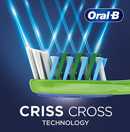 Oral-B Criss Cross Toothbrush - Soft, Anti-Plaque, Removes Up To 90% Germs, Family Pack, 4 pcs