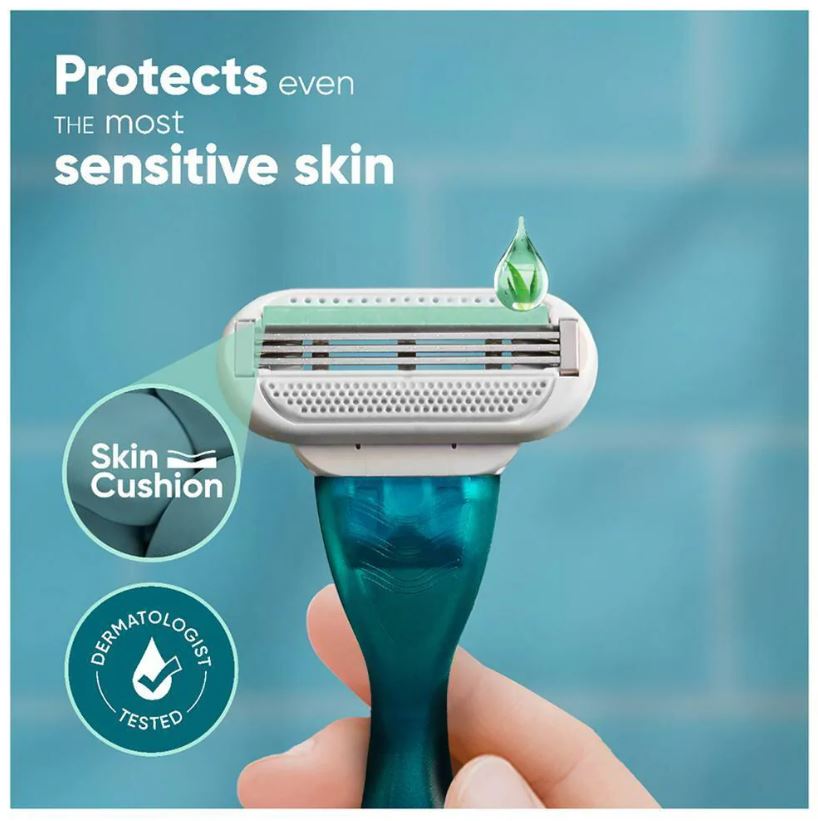 Gillette Venus Smooth Razor Blades - With Aloe Vera Extracts, For Women, 4 pcs