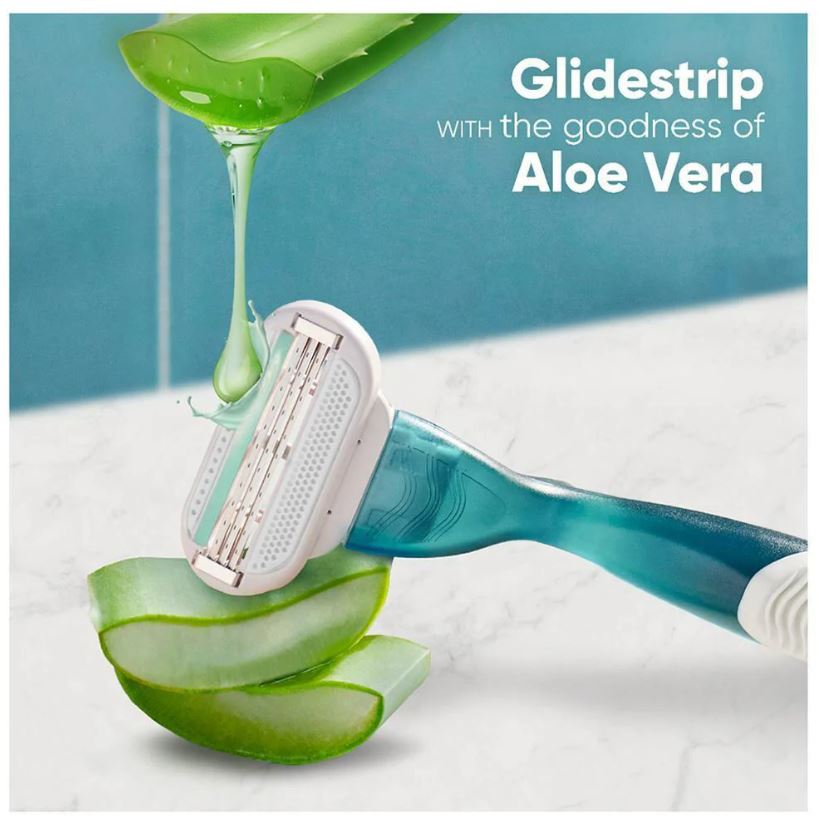 Gillette Venus Smooth Razor Blades - With Aloe Vera Extracts, For Women, 4 pcs