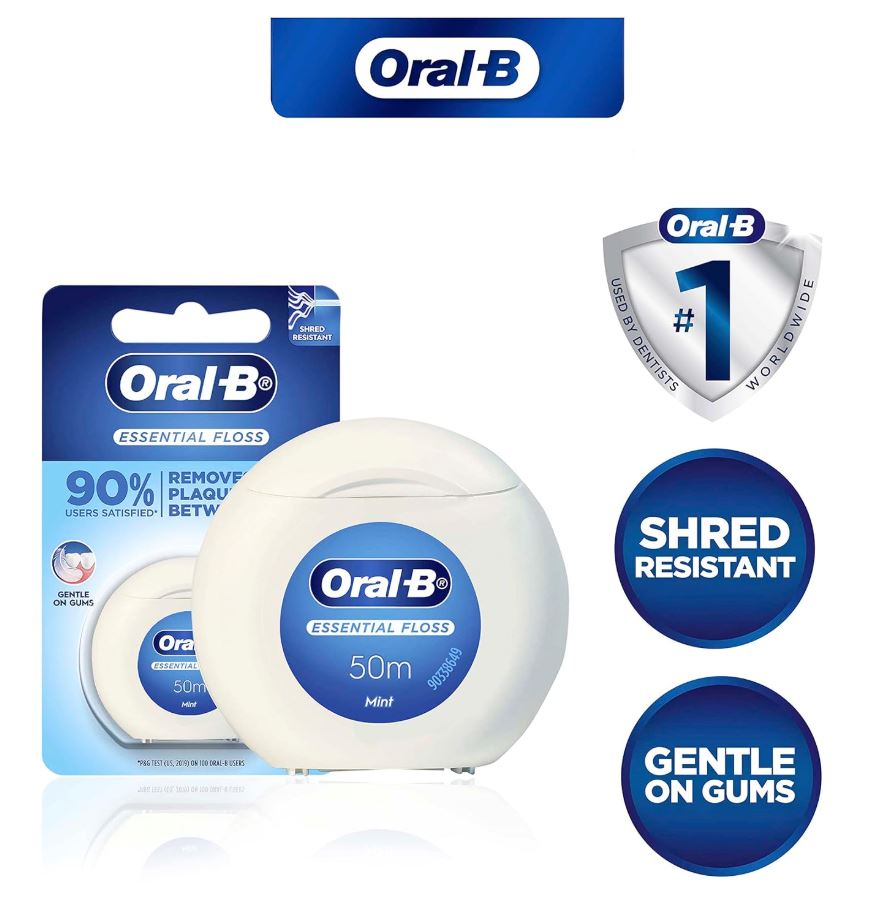 Oral-B Essential Floss Mint Waxed 50, Medium