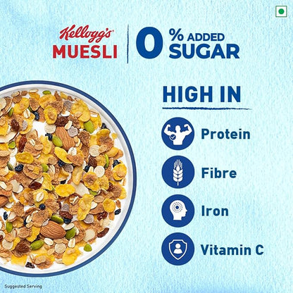 Kellogg's Muesli 0% Added Sugar - 12 In 1 Power Breakfast, 500 g