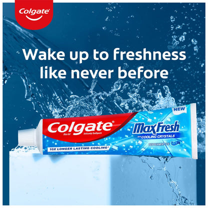 Colgate MaxFresh Breath Freshner Cavity Protection Toothpaste, 150g, Peppermint Ice, Blue Gel Paste with Menthol, Cooling crystals for fresh breath