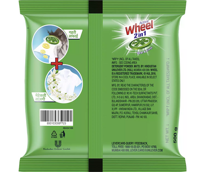 Wheel 2 in 1 Clean & Fresh Detergent Powder 500 g
