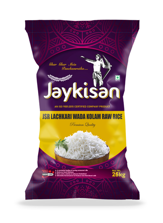 RAW WADA KOLAM RICE (SAMPLE) ರಾವ್ ವಡಾ ಕೊಳಮ್ ರೈಸ್, JAYKISAN  +F(FORTIFIED WITH 9 ADDED VITAMINS & MINERALS)