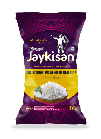 RAW WADA KOLAM RICE ರಾವ್ ವಡಾ ಕೊಳಮ್ ರೈಸ್, JAYKISAN  +F(FORTIFIED WITH 9 ADDED VITAMINS & MINERALS)