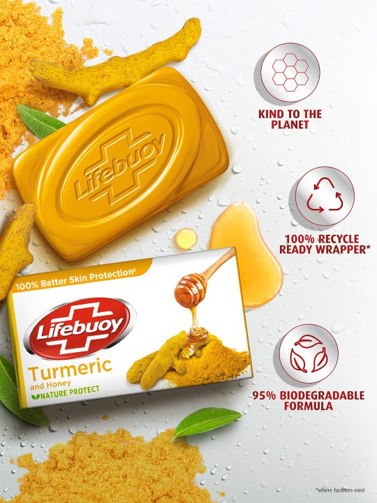 Lifebuoy Turmeric & Honey Soap, 100% Better Skin Protection, 100 g