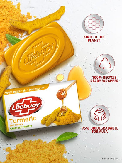Lifebuoy Turmeric & Honey Soap, 100% Better Skin Protection, 100 g