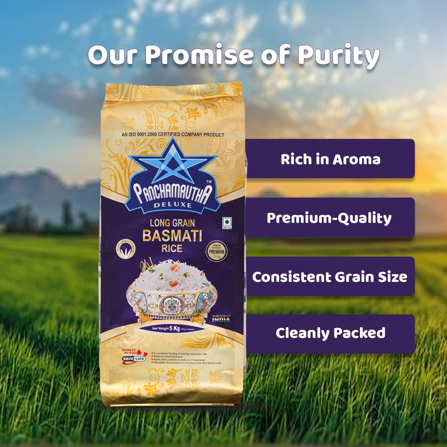 1121 Basmati Rice 1121 ಬಾಸ್ಮತಿ ರೈಸ್, PANCHAMRUTHA DELUXE