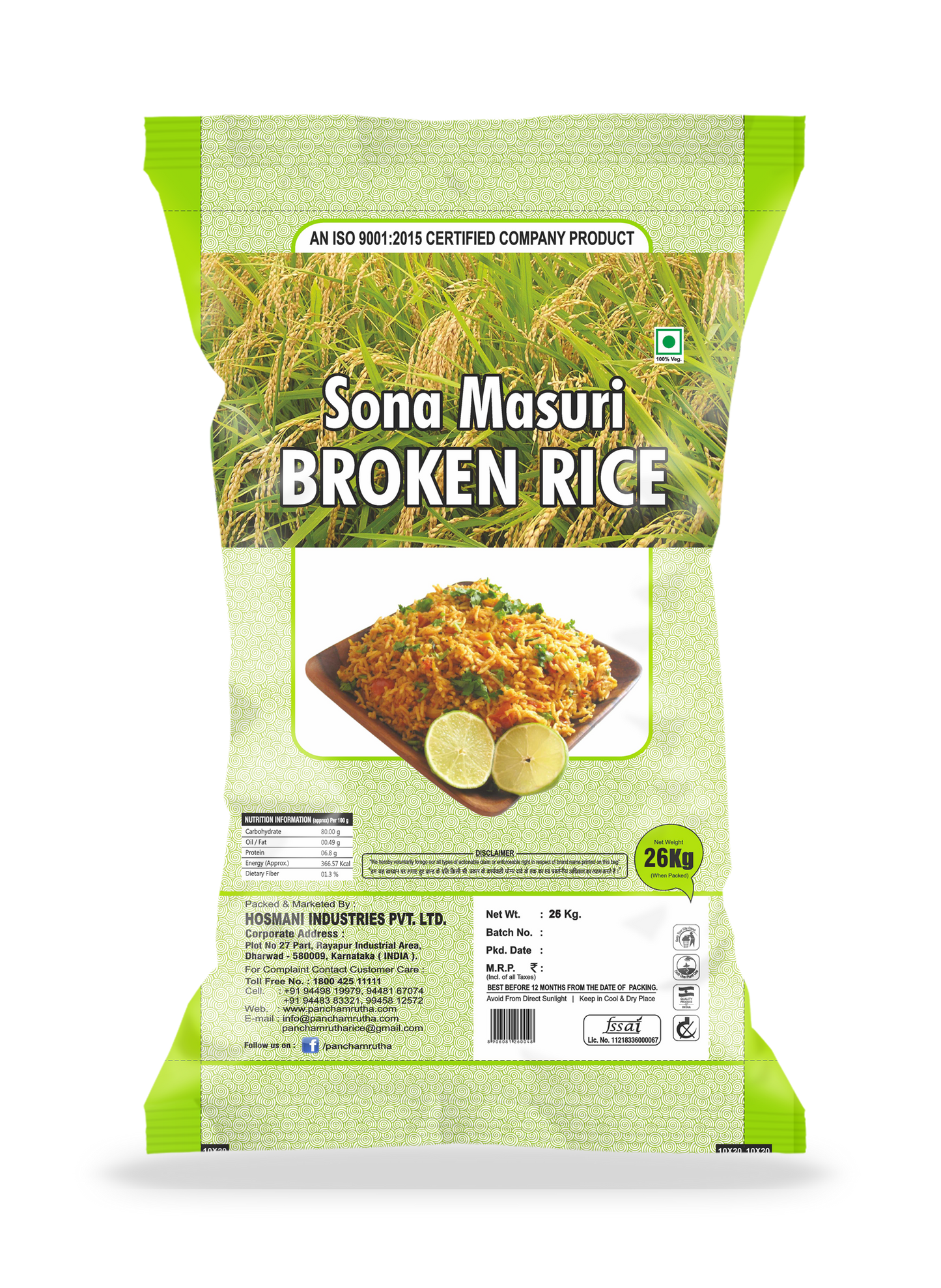 STEAM SONA BROKEN RICE, PANCHAMRUTHA DELUXE