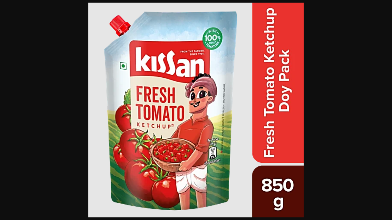 Kissan Fresh Tomato Ketchup, 850 g Pouch