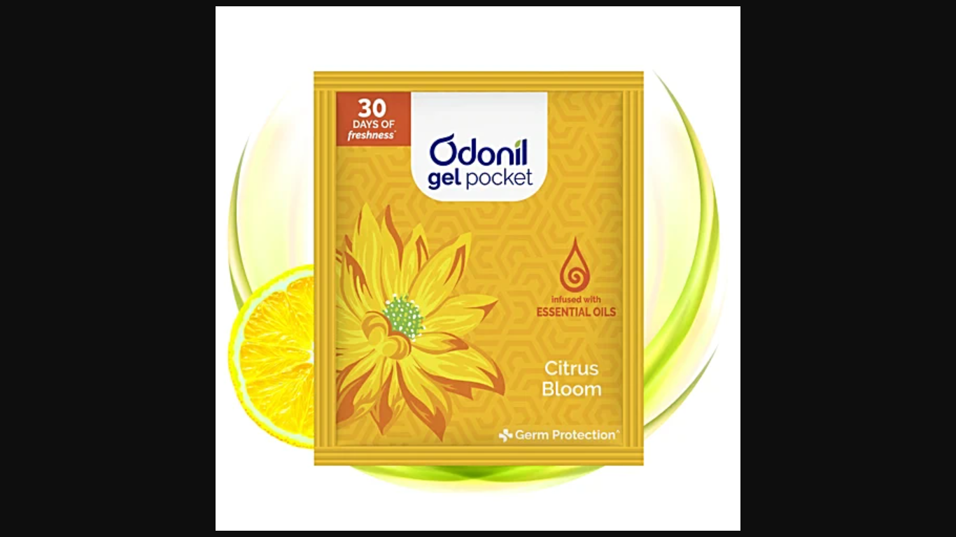 Odonil Gel Pocket - Citrus Bloom, Long-Lasting Fragrance, Provides Germ Protection, 10 g