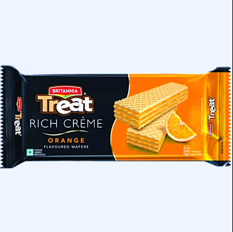 Britannia Treat Rich Creme Orange Flavoured Wafers, 55 g