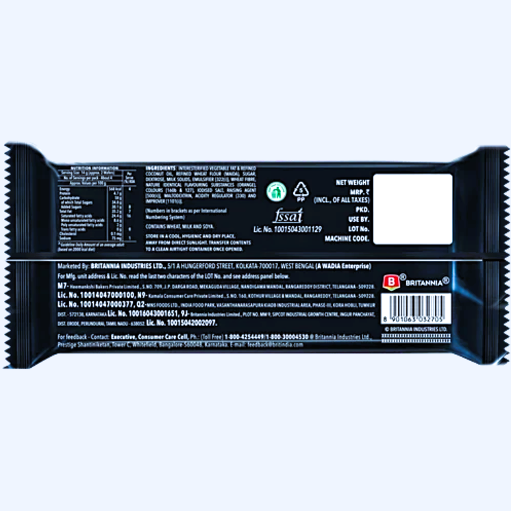 Britannia Treat Rich Creme Orange Flavoured Wafers, 55 g