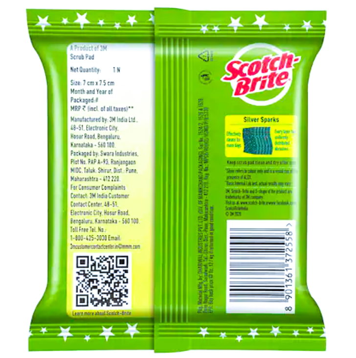 Scotch-Brite Silver Sparks Scrub Pad (7 cm x 7.5 cm)