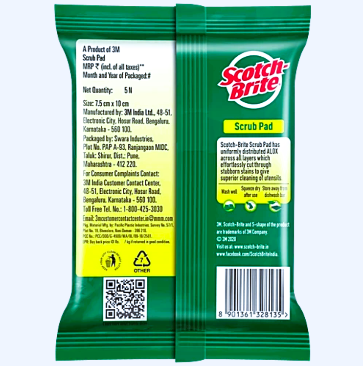 Scotch Brite Scrub Pad, 5 pcs
