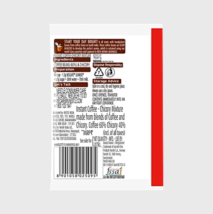 Nescafe Sunrise Coffee Sachet 1.3 g