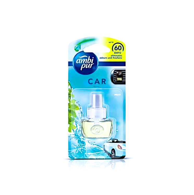Ambipur Car Air Freshener Refill - Aqua (Watery Citrus Freshness), 7.5 ml
