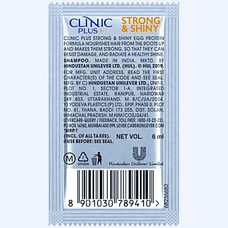 Clinic Plus Strength & Shine Shampoo With Egg Protein, 6.5 ml