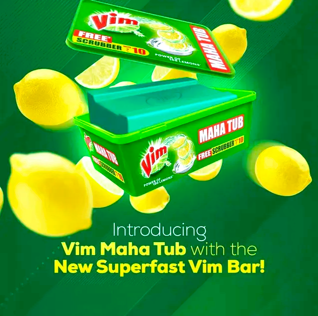 Vim Dishwash Bar -Lemon, 250g Box
