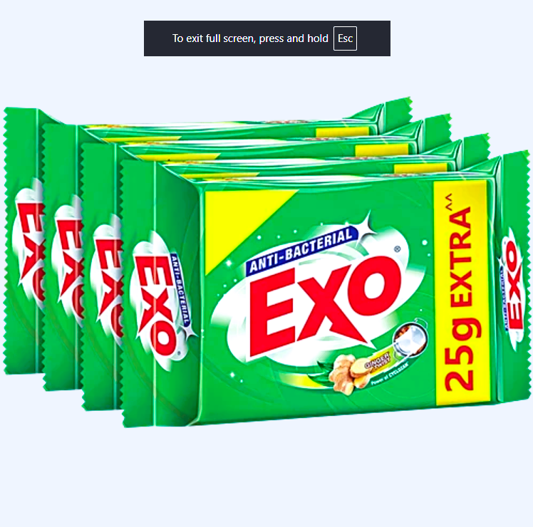 Exo Anti-Bacterial Dishwash Bar - Ginger Twist, 480 g (4 pcs)