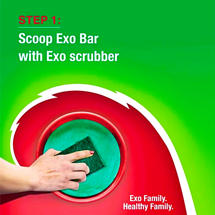 Exo Anti-Bacterial Dishwash Bar - Ginger Twist, 480 g (4 pcs)