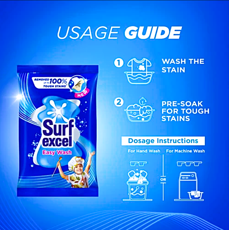 Surf Excel Easy Wash Detergent Powder, 1 kg