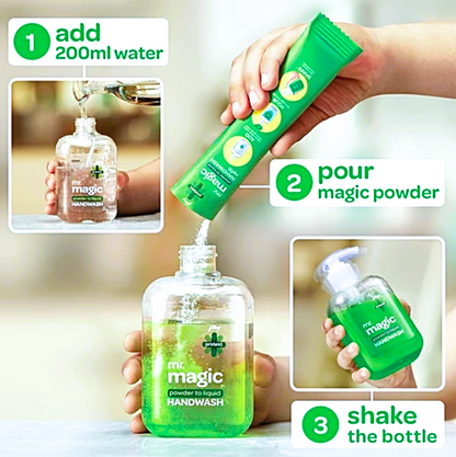 Godrej Protekt Mr.Magic Powder to Liquid Handwash - Neem & Aloe Vera, Protection Against Germs, 9 g