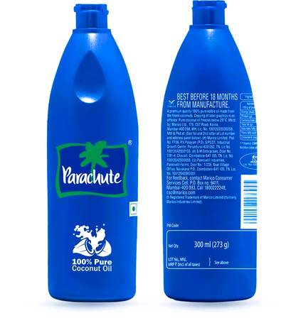 Parachute 100% Pure Coconut Oil, 300 ml Bottle