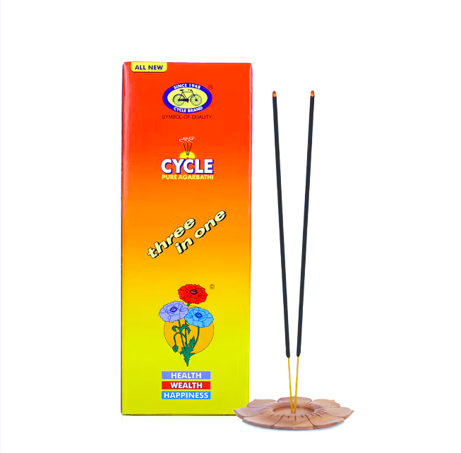 Cycle Three In One Agarbatti - 3 Signature Fragrances -Lily, Floral, Woody, 40 g Carton