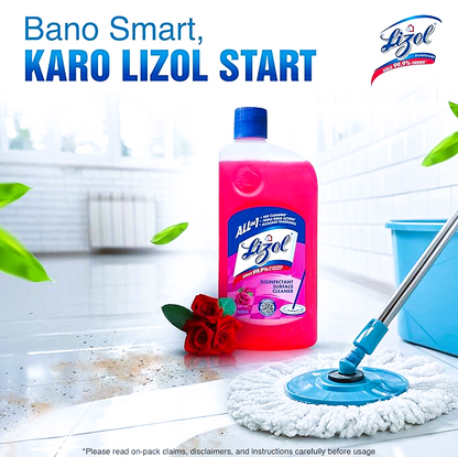 Lizol Disinfectant Surface & Floor Cleaner Liquid - Floral, 625 ml Bottle