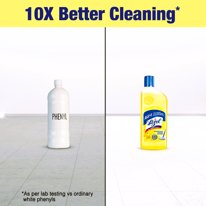 Lizol Disinfectant Surface & Floor Cleaner Liquid - Citrus, 625 ml Bottle