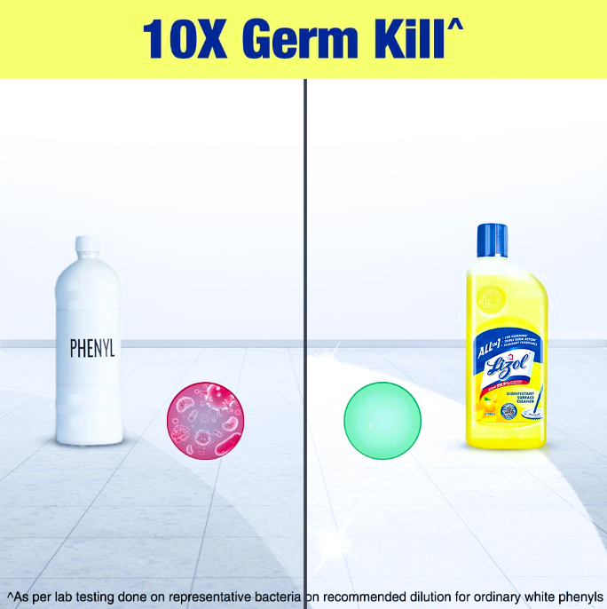 Lizol Disinfectant Surface & Floor Cleaner Liquid - Citrus, 625 ml Bottle