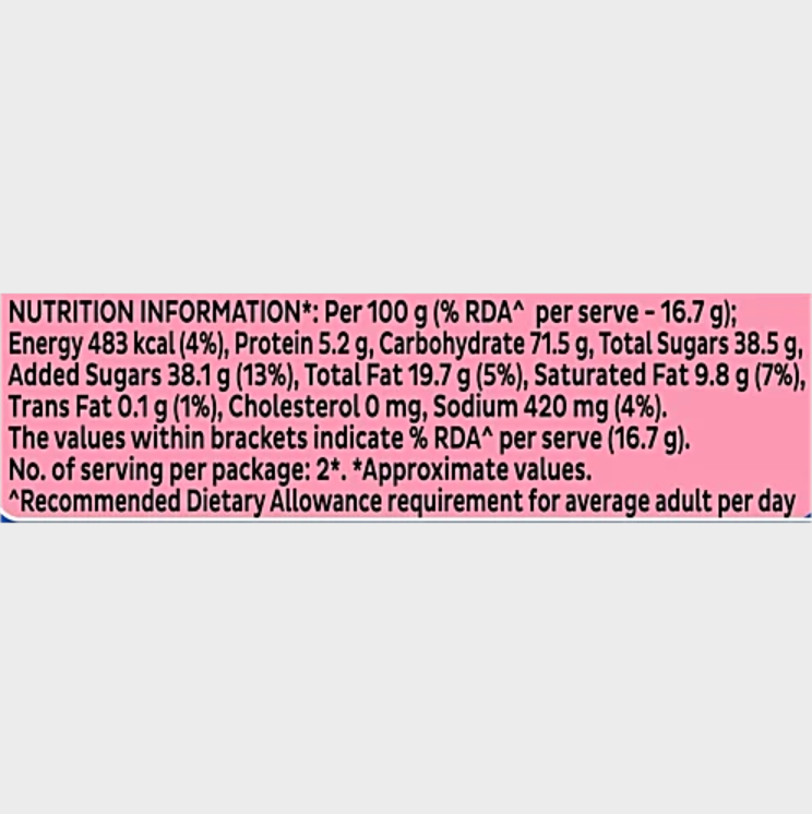 Cadbury Oreo Strawberry Creme Flavoured Chocolatey Sandwich Biscuits, 41.75 g
