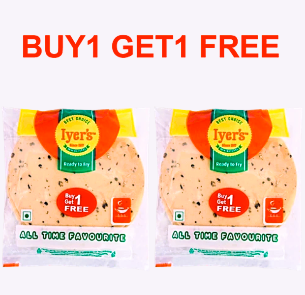 Iyer's Punjabi Masala Papad 200 g (Buy 1 Get 1 Free)
