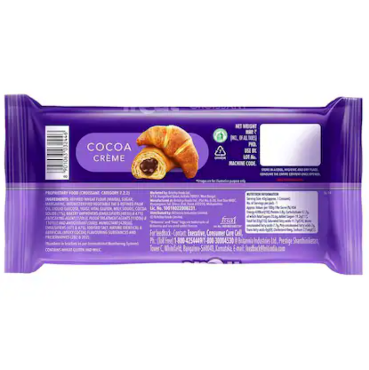Britannia Treat Cocoa Creme Croissant 45 g