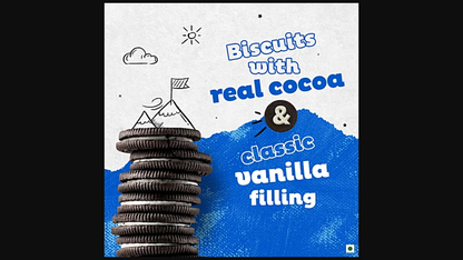Cadbury Oreo Original Vanilla Flavoured Chocolatey Sandwich Biscuits, 41.75 g