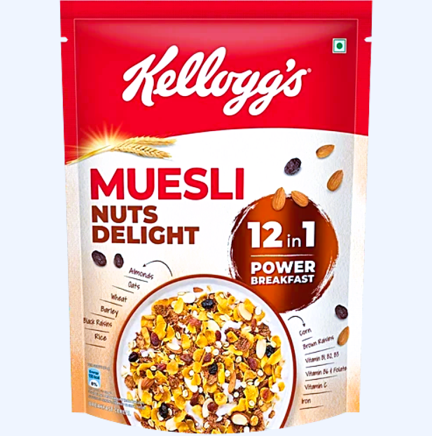 Kellogg's Muesli Nuts Delight - 12 In 1 Power Breakfast, 500 g Pouch