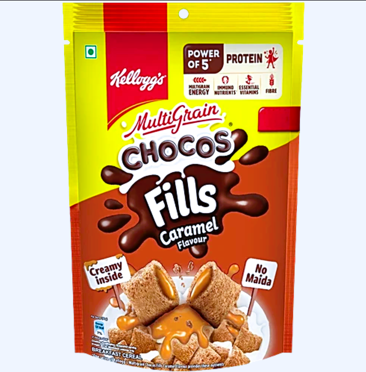 Kellogg's Multigrain Caramel Flavour Chocos Fills, 150 g