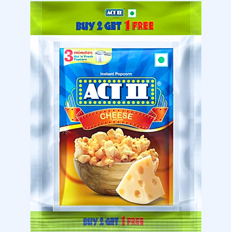 ACT II Instant Popcorn, Cheese,70g (Buy 2 Get 1 Free)