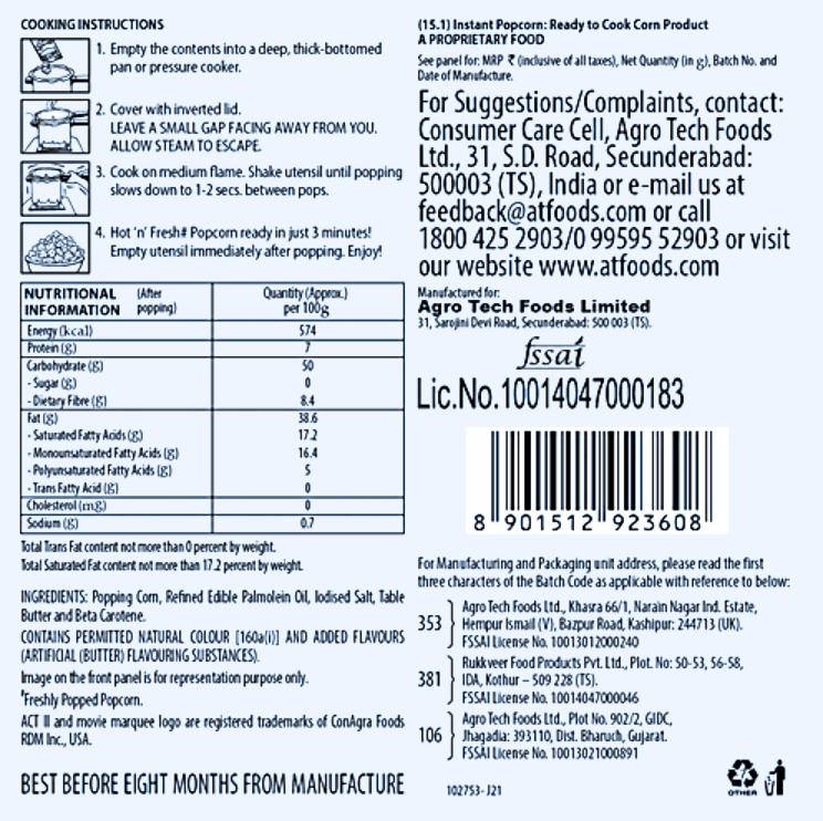 ACT II Xtreme Butter Flavour Instant Popcorn, 70 g