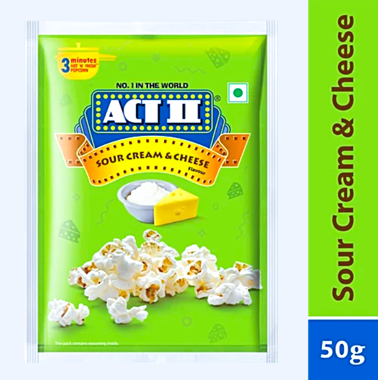 ACT II Sour Cream & Cheese Instant Popcorn, 50 g
