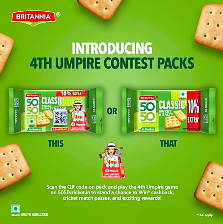 Britannia 50-50 Classic Sweet & Salty Biscuits, 28.4 g