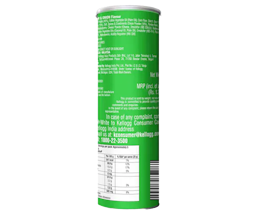 Pringles Potato Chips Sour Cream & Onion Flavour, 107 g
