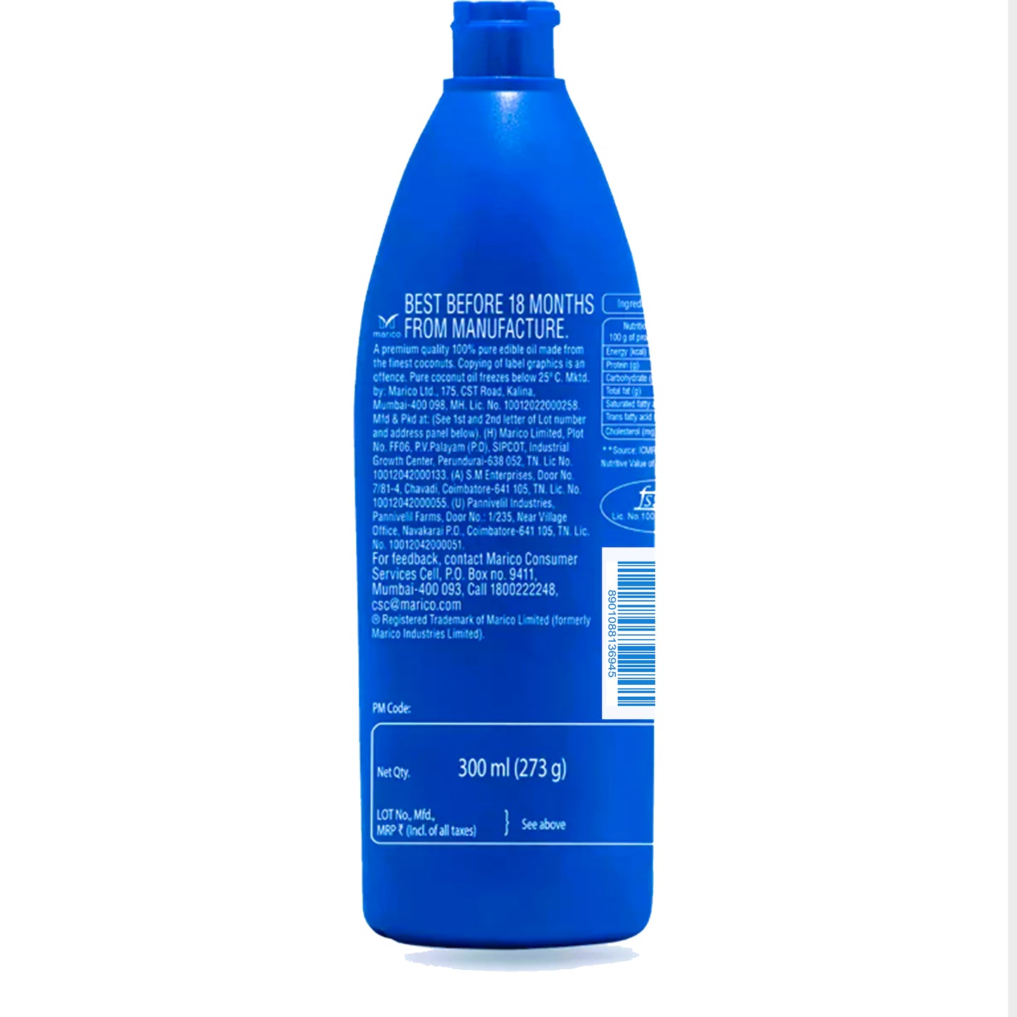 Parachute 100% Pure Coconut Oil, 300 ml Bottle