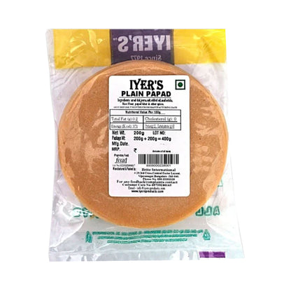 Iyers Papad - Plain, 200 g Pouch